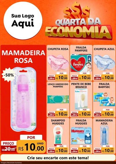 Modelo de Encarte para Encarte A4 Vertical com o tema Quarta da Economia para Bebês