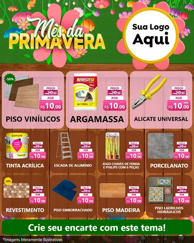 Modelo de Rede Social para Feed Instagram com o tema Mês da Primavera para Material para Construção