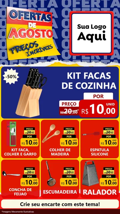 Modelo de Rede Social para Stories com o tema Ofertas de Agosto - Preços Incríveis para Utilidades Domésticas