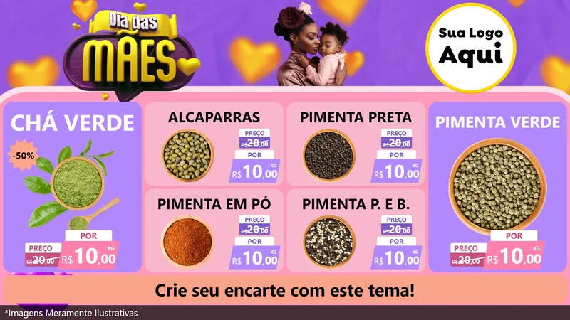 Modelo de TV para TV Horizontal com o tema Dia das Mães para Produtos Naturais