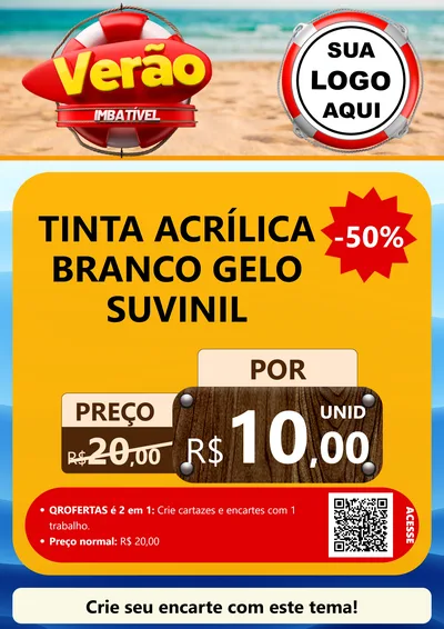 Modelo de Cartaz para Cartaz A4 Vertical com o tema Verão Imbatível para Tintas e Ferramentas