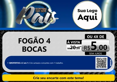Modelo de Cartaz para Cartaz A4 Horizontal com o tema Sorteio Dia Dos Pais para Móveis e Eletro