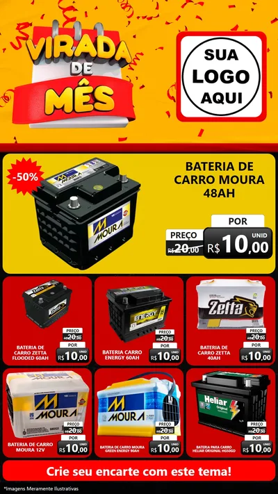 Modelo de Rede Social para Stories com o tema Virada de Mês para Baterias Elétricas