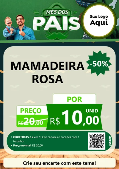 Modelo de Cartaz para Cartaz A4 Vertical com o tema Mês dos Pais para Bebês