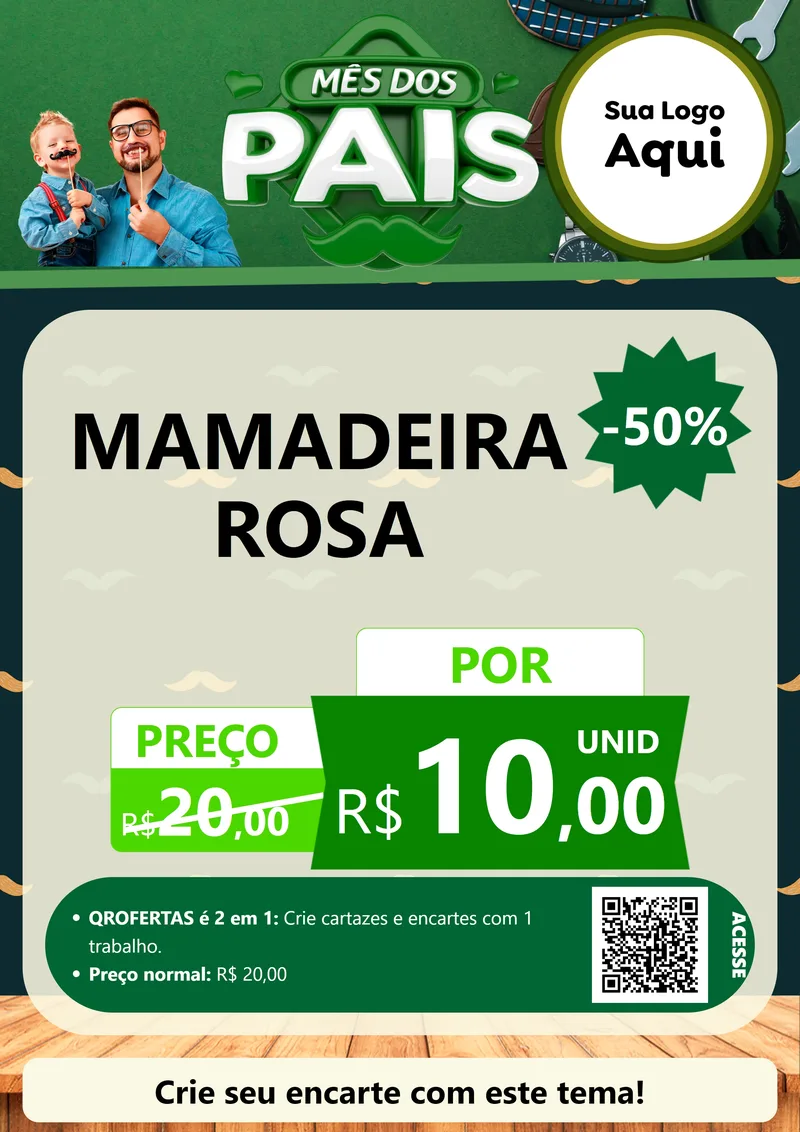 Modelo de Cartaz para Cartaz A4 Vertical com o tema Mês dos Pais para Bebês