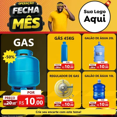 Modelo de Rede Social para Feed Facebook com o tema Operação Fecha Mês para Água e gás