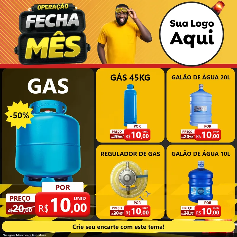 Modelo de Rede Social para Feed Facebook com o tema Operação Fecha Mês para Água e gás
