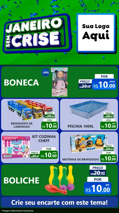 Modelo de TV para TV Vertical com o tema Janeiro Sem Crise para Brinquedos