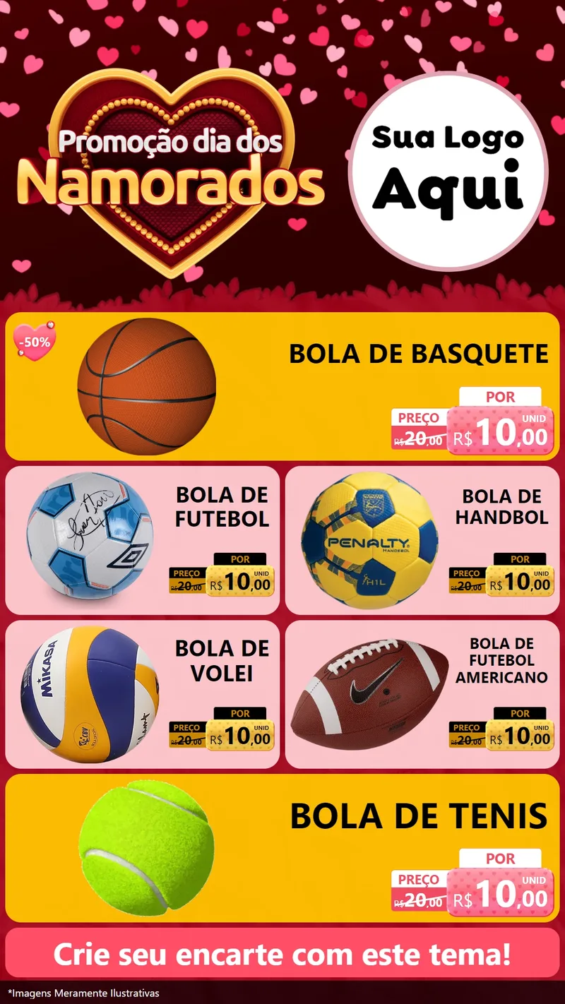 Modelo de TV para TV Vertical com o tema Promoção Dia Dos Namorados para Artigos Esportivos
