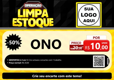 Modelo de Cartaz para Cartaz A4 Horizontal com o tema Operação Limpa Estoque para Óticas