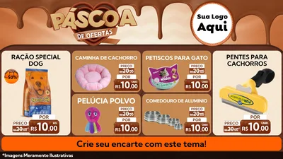 Modelo de TV para TV Horizontal com o tema Páscoa de Ofertas para Pet Shop