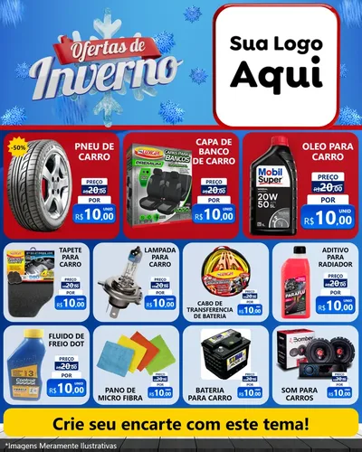 Modelo de Rede Social para Feed Instagram com o tema Ofertas de Inverno para Auto peças