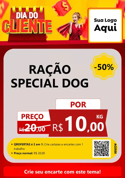 Modelo de Cartaz para Cartaz A4 Vertical com o tema Dia do Cliente para Pet Shop