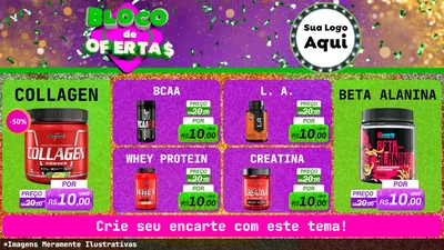 Modelo de TV para TV Horizontal com o tema Bloco de Ofertas para Suplementos alimentares