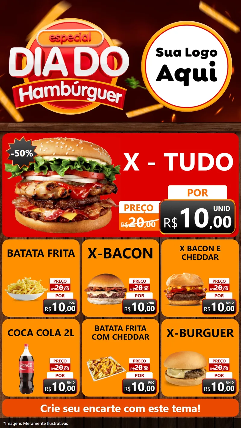 Modelo de Rede Social para Stories com o tema Especial Dia do Hambúrguer para Hamburgueria