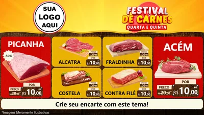 Modelo de TV para TV Horizontal com o tema Festival de Carnes - Quarta e Quinta para Açougue