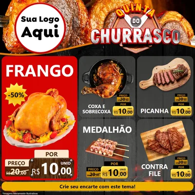 Modelo de Rede Social para Feed Facebook com o tema Quinta do Açougue para Assados
