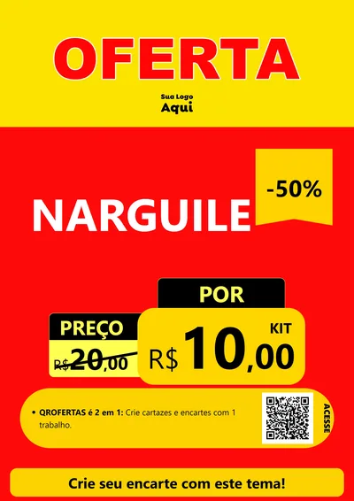 Modelo de Cartaz para Cartaz A4 Vertical com o tema OFERTA - Vermelho Cartaz para Tabacaria