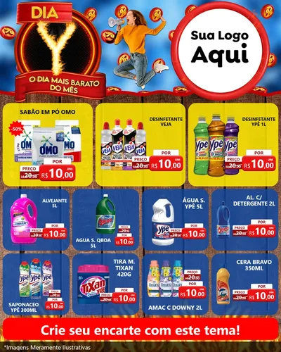Modelo de Rede Social para Feed Instagram com o tema Dia Y - O Dia Mais Barato Do Mês para Produtos de Limpeza