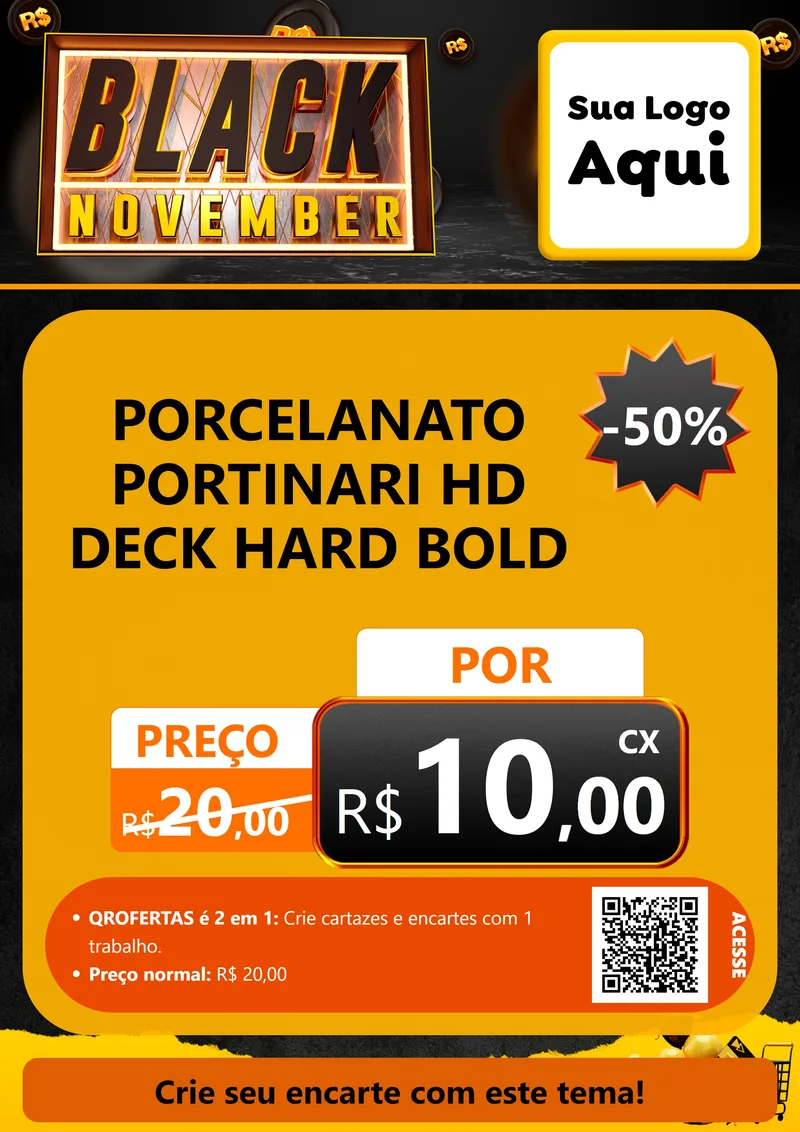 Modelo de Cartaz para Cartaz A4 Vertical com o tema Black November para Pisos e revestimentos