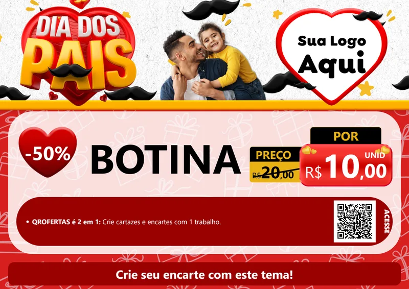 Modelo de Cartaz para Cartaz A4 Horizontal com o tema Dia dos Pais para Agropecuária