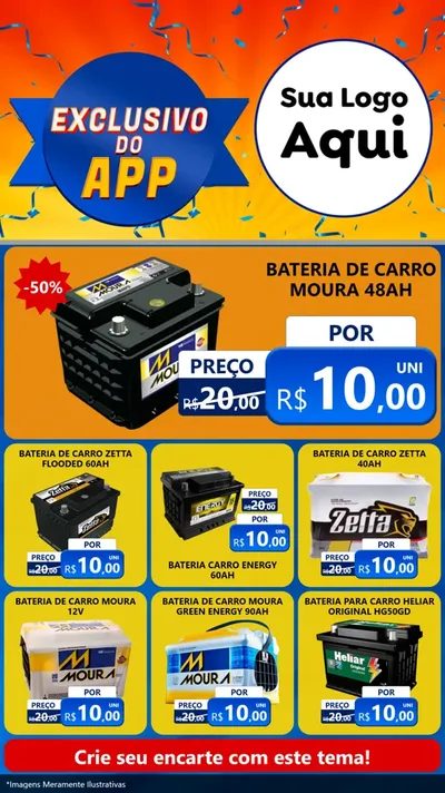 Modelo de Rede Social para Stories com o tema Exclusivo do Aplicativo para Baterias Elétricas