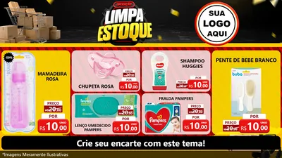 Modelo de TV para TV Horizontal com o tema Operação Limpa Estoque para Bebês