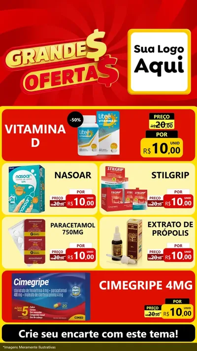 Modelo de TV para TV Vertical com o tema Grandes Ofertas para Farmácia
