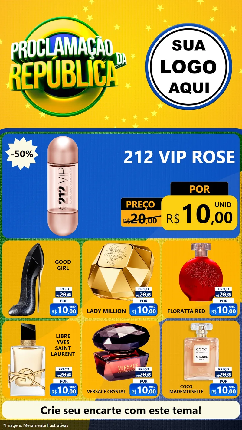 Modelo de Rede Social para Stories com o tema Proclamação da República para Perfumes