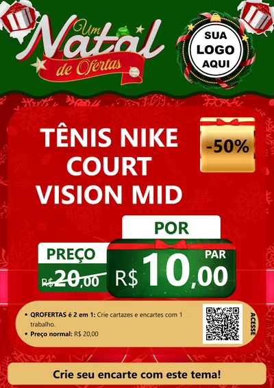 Modelo de Cartaz para Cartaz A4 Vertical com o tema Um Natal de Ofertas para Calçados