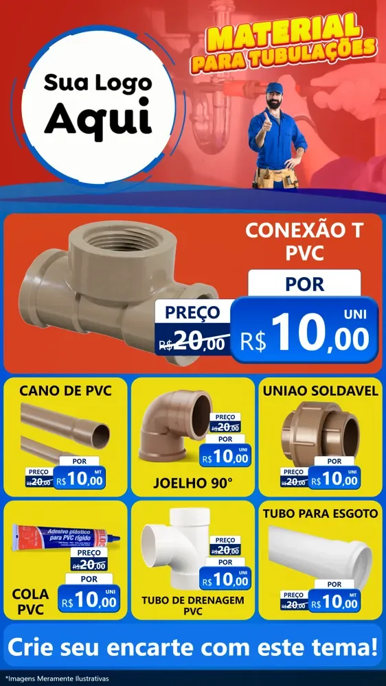 Modelo de Rede Social para Stories com o tema Material Para Tubulações (Tubos e Conexões) para Tubos e conexões