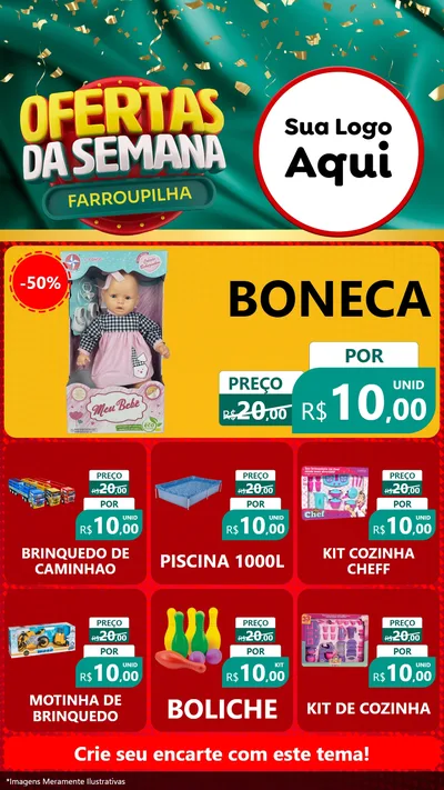 Modelo de Rede Social para Stories com o tema Ofertas da Semana Farroupilha para Brinquedos