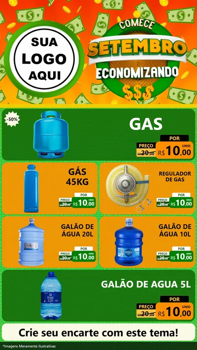 Modelo de TV para TV Vertical com o tema Comece Setembro Economizando para Água e gás