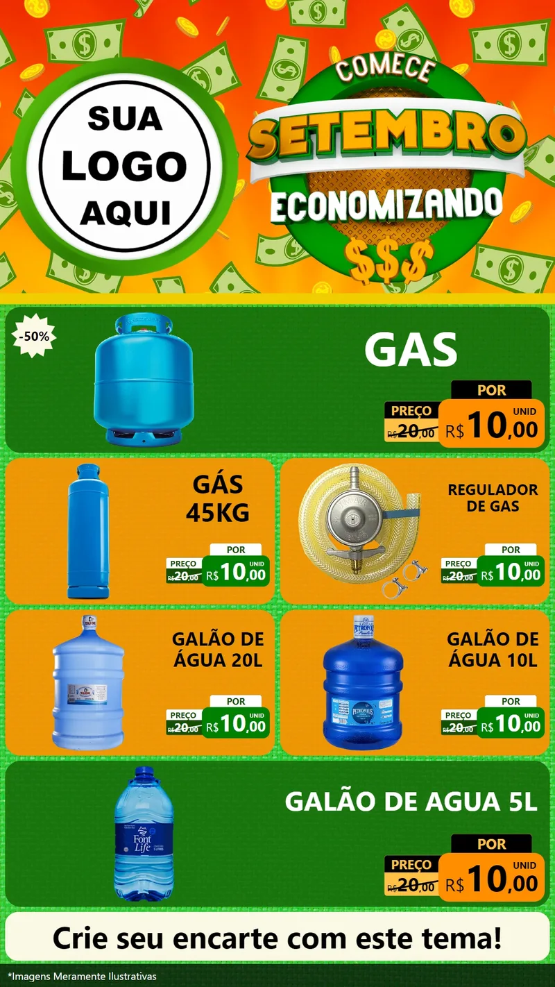 Modelo de TV para TV Vertical com o tema Comece Setembro Economizando para Água e gás