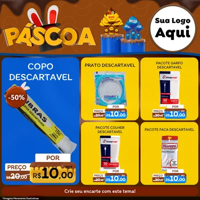 Modelo de Rede Social para Feed Facebook com o tema Páscoa para Embalagens