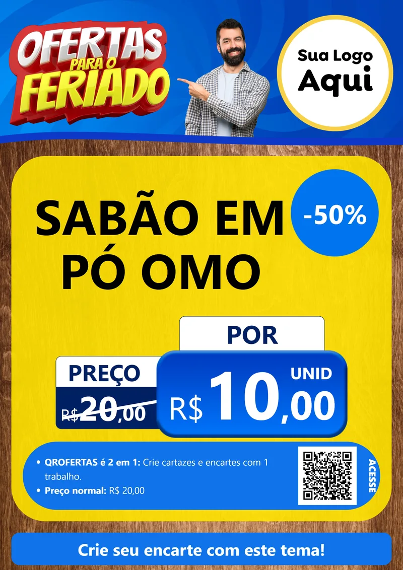 Modelo de Cartaz para Cartaz A4 Vertical com o tema Ofertas Para O Feriado para Produtos de Limpeza