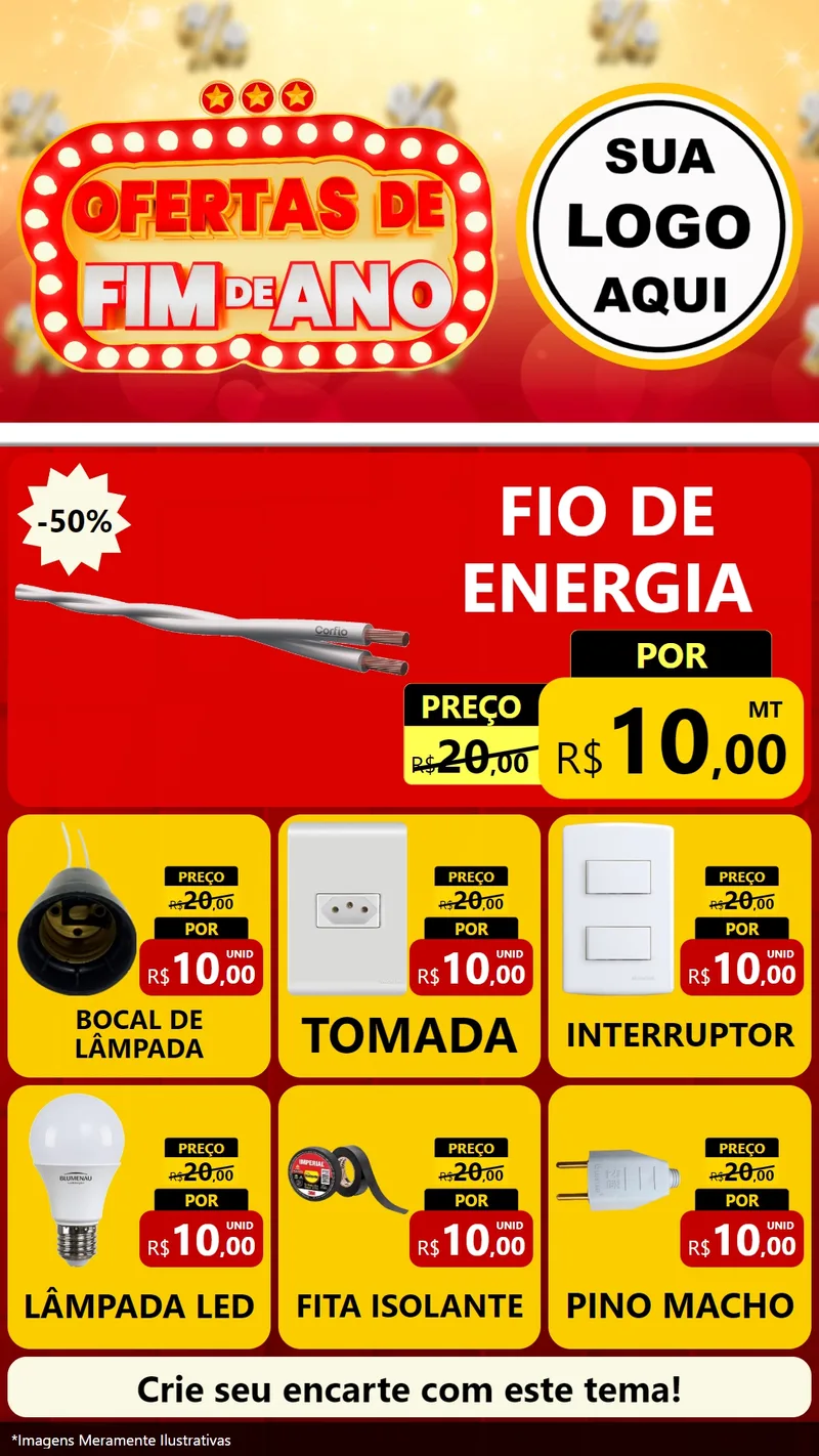 Modelo de Rede Social para Stories com o tema Ofertas de Fim de Ano para Materiais Elétricos