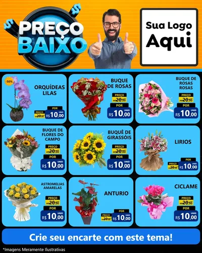 Modelo de Rede Social para Feed Instagram com o tema Preço Baixo para Floricultura e jardim