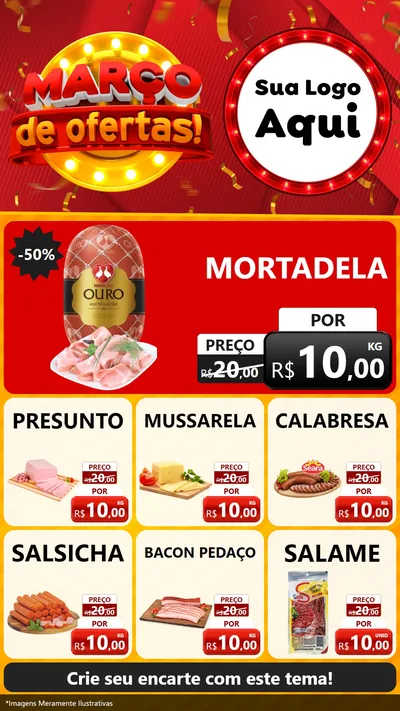 Modelo de Rede Social para Stories com o tema Março de Ofertas! para Frios e Laticínios