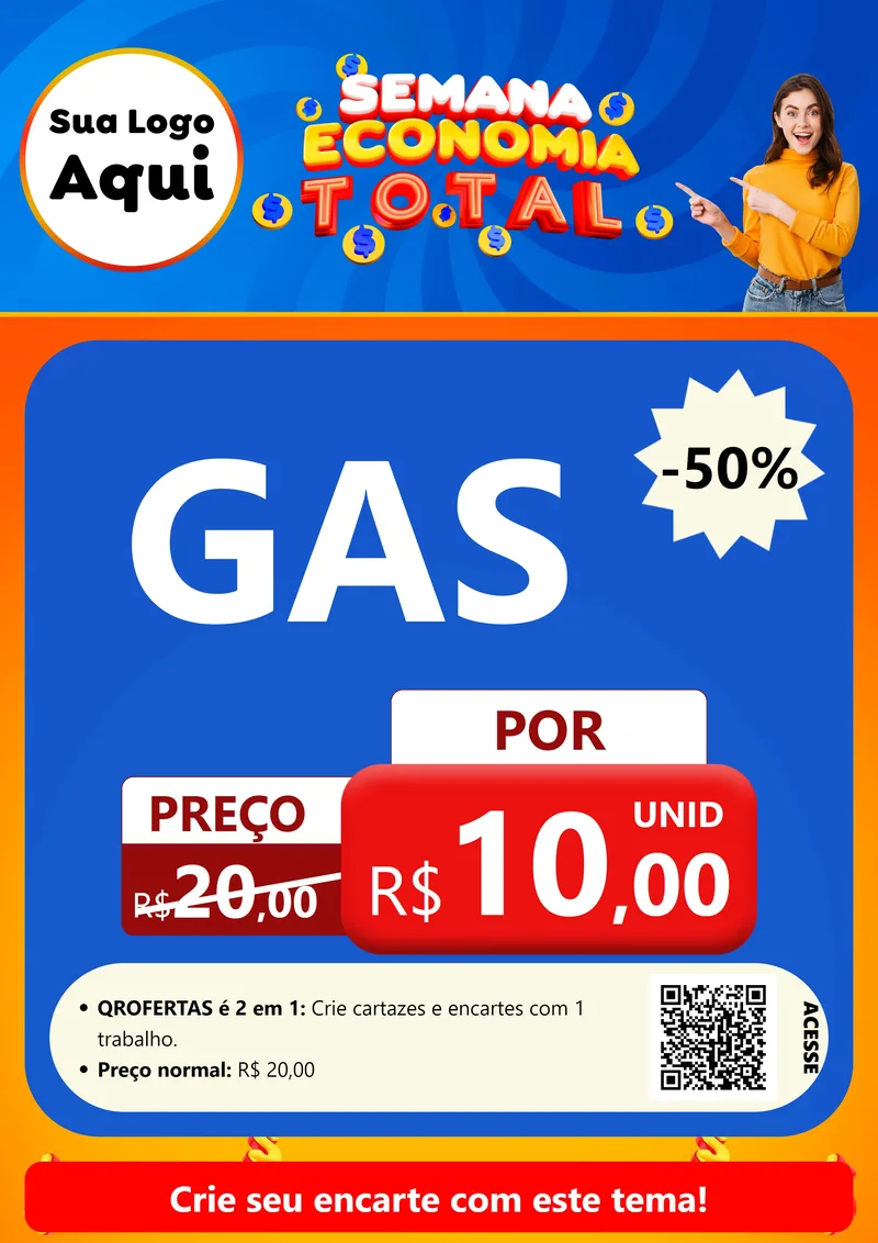 Modelo de Cartaz para Cartaz A4 Vertical com o tema Semana Economia Total para Água e gás