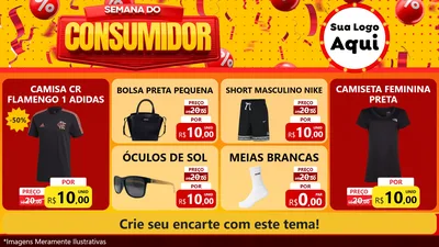 Modelo de TV para TV Horizontal com o tema Semana do Consumidor para Roupas e acessórios