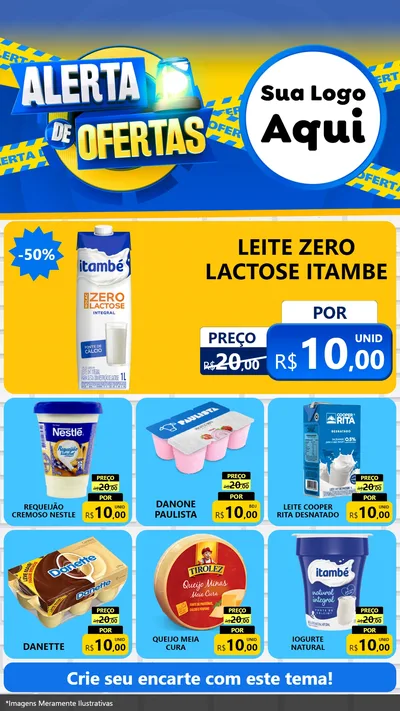 Modelo de Rede Social para Stories com o tema Alerta de Ofertas para Frios e Laticínios