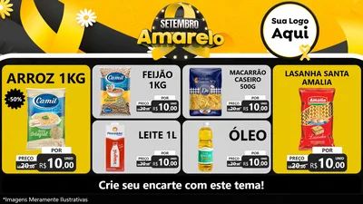 Modelo de TV para TV Horizontal com o tema Setembro Amarelo para Supermercado