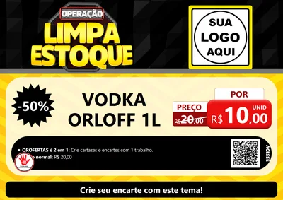 Modelo de Cartaz para Cartaz A4 Horizontal com o tema Operação Limpa Estoque para Distribuidora de bebidas