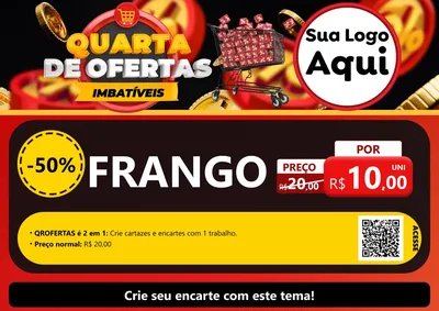 Modelo de Cartaz para Cartaz A4 Horizontal com o tema Quarta de Ofertas Imbatíveis para Assados