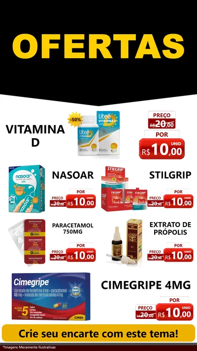 Modelo de TV para TV Vertical com o tema Ofertas Preto e Vermelho Cartaz para Farmácia