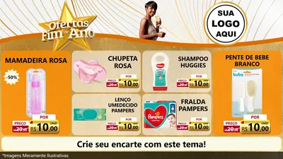 Modelo de TV para TV Horizontal com o tema Ofertas Fim de Ano para Bebês