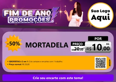 Modelo de Cartaz para Cartaz A4 Horizontal com o tema Fim de Ano Promoções para Frios e Laticínios