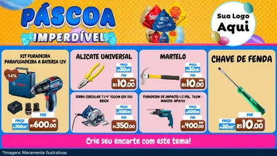 Modelo de TV para TV Horizontal com o tema Páscoa Imperdível para Maquinas e Ferramentas