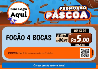 Modelo de Cartaz para Cartaz A4 Horizontal com o tema Promoção Páscoa para Móveis e Eletro